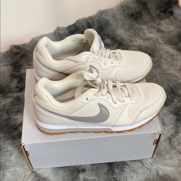 Nike Shoes - - Nike MD RUNNER 2 size 8.5 Off-White and Light Gray Sneakers like new